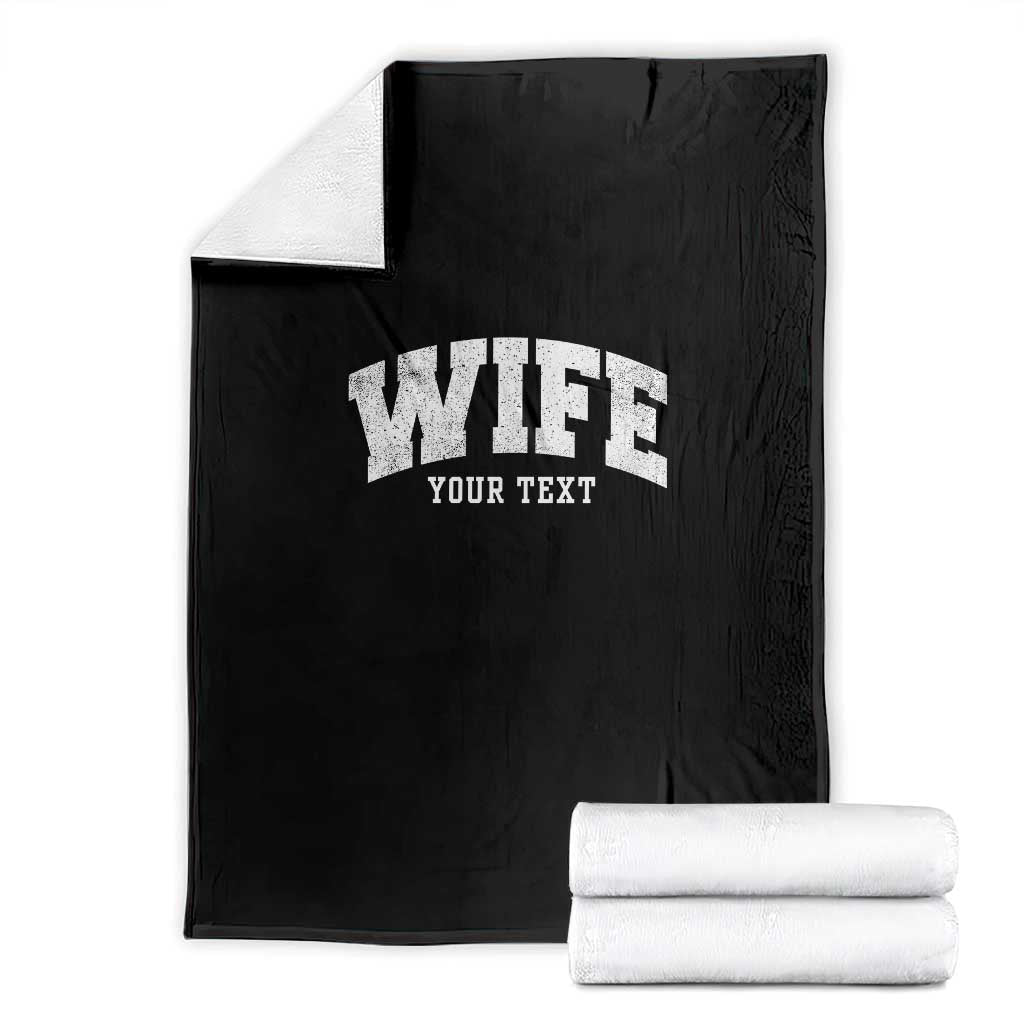 Personalized Wife Throw Blanket Custom Text Name Wifey Marriage Anniversary Couple Gift TS11 Black Print Your Wear