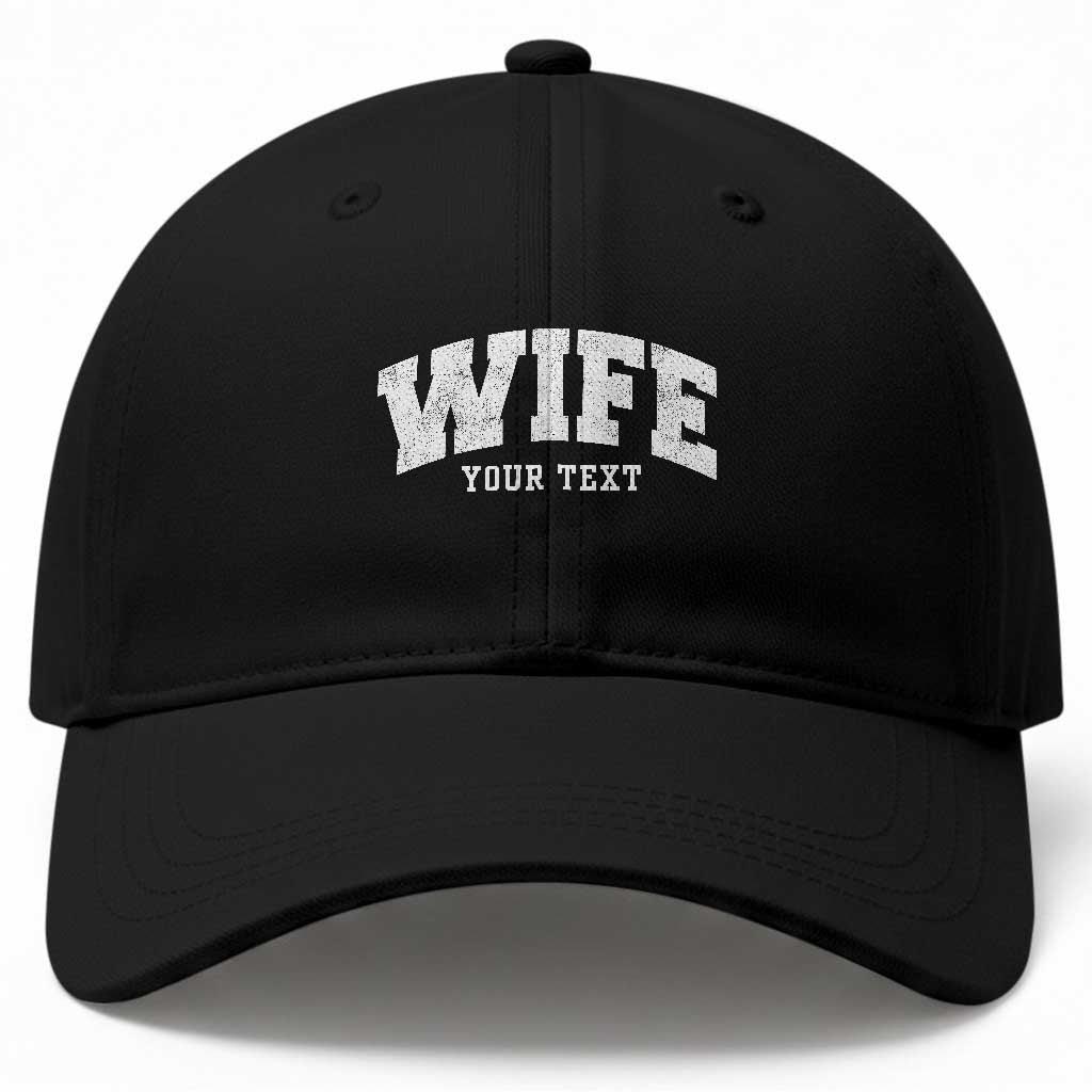 Personalized Wife Baseball Cap Custom Text Name Wifey Marriage Anniversary Couple Gift TS11 Print Your Wear