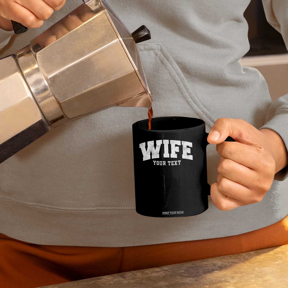 Personalized Wife Coffee Mug Custom Text Name Wifey Marriage Anniversary Couple Gift TS11 Print Your Wear
