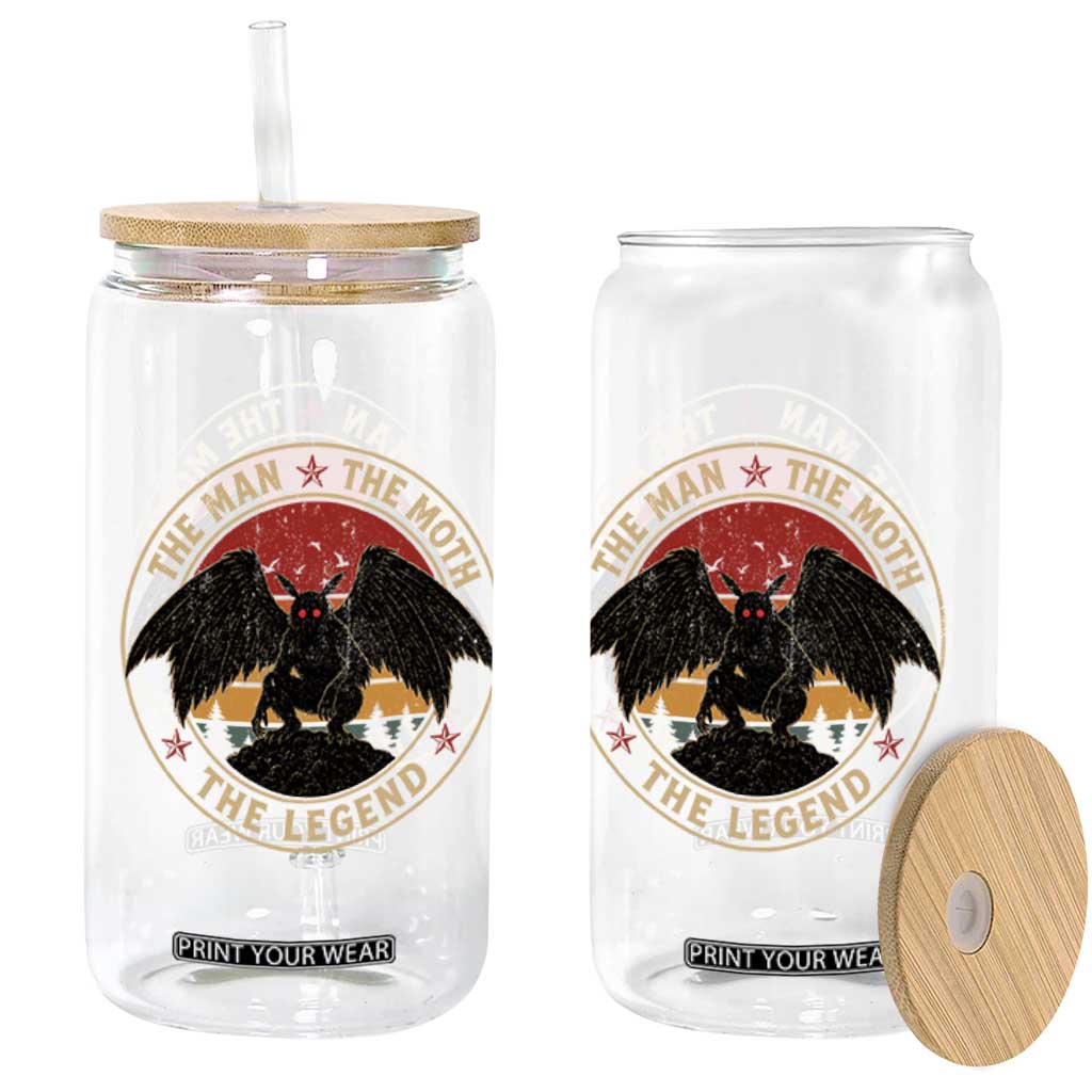 Funny Mothman The Man The Moth The Legend Glass Can Retro Folklore Creepy Cryptid TS11 Print Your Wear