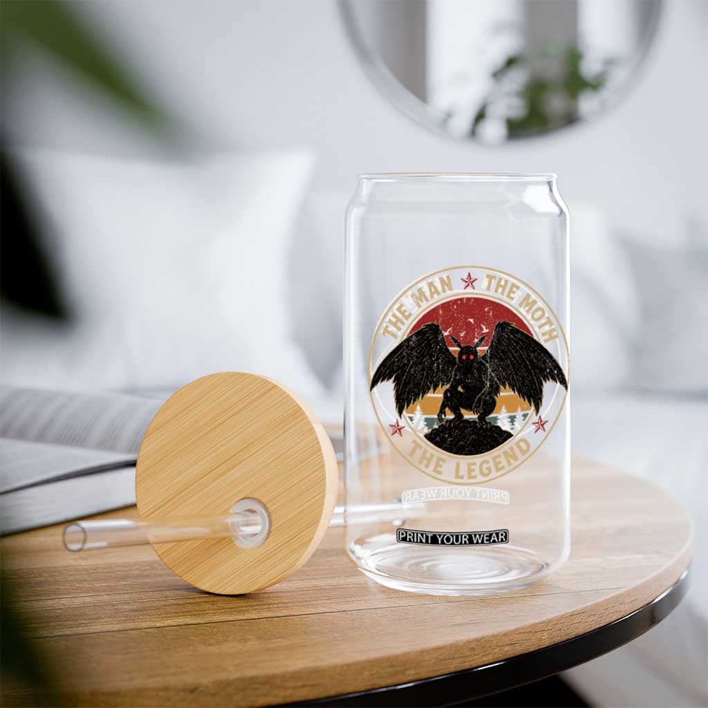 Funny Mothman The Man The Moth The Legend Glass Can Retro Folklore Creepy Cryptid TS11 Print Your Wear
