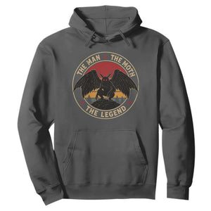 Funny Mothman The Man The Moth The Legend Hoodie Retro Folklore Creepy Cryptid TS11 Dark Heather Print Your Wear