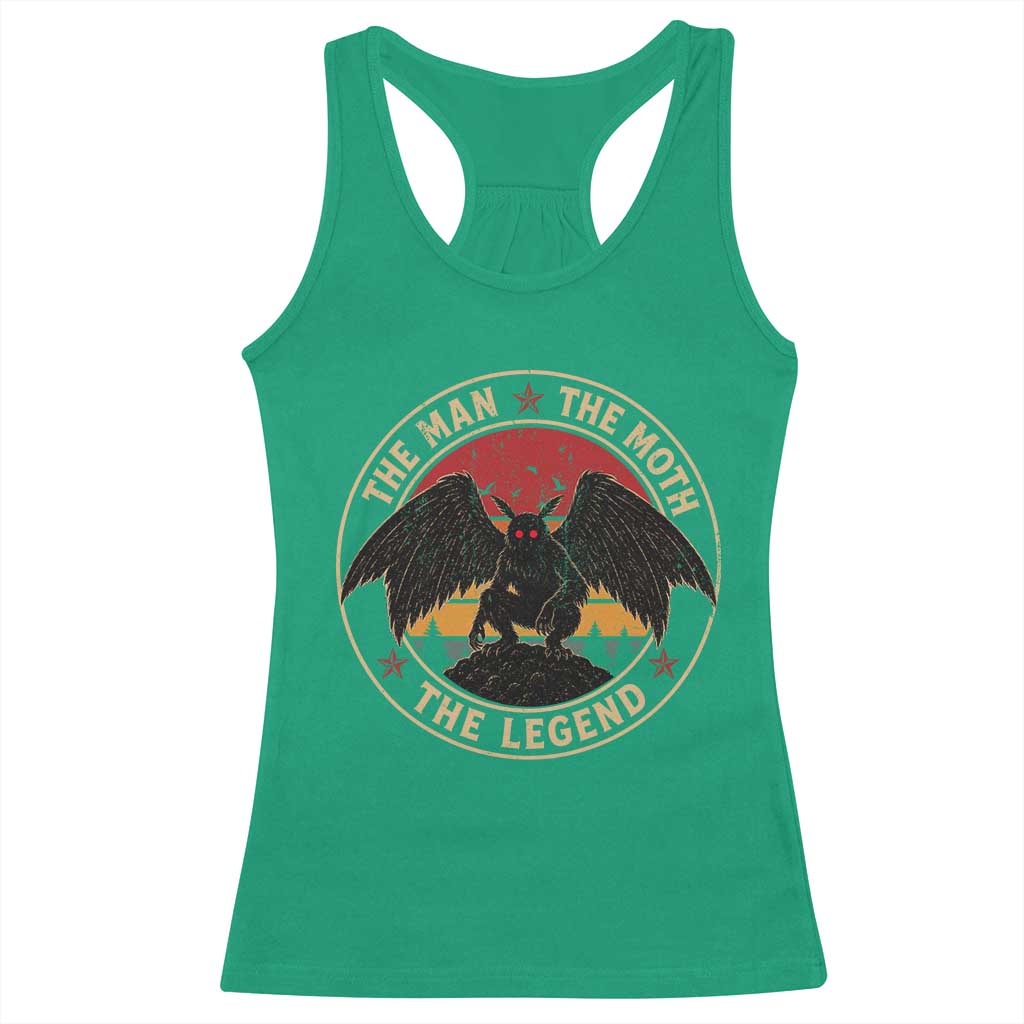Funny Mothman The Man The Moth The Legend Racerback Tank Top Retro Folklore Creepy Cryptid TS11 Irish Green Print Your Wear