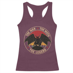 Funny Mothman The Man The Moth The Legend Racerback Tank Top Retro Folklore Creepy Cryptid TS11 Maroon Print Your Wear