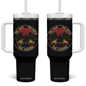 Funny Mothman The Man The Moth The Legend Tumbler With Handle Retro Folklore Creepy Cryptid TS11 One Size: 40 oz Black Print Your Wear