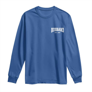Husband Est 2026 Long Sleeve Shirt Just Married Couple Matching Wedding Honeymoon TS11 Royal Blue Print Your Wear