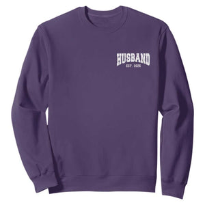 Husband Est 2026 Sweatshirt Just Married Couple Matching Wedding Honeymoon TS11 Purple Print Your Wear