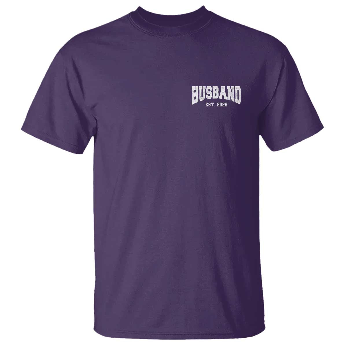 Husband Est 2026 T Shirt Just Married Couple Matching Wedding Honeymoon TS11 Purple Print Your Wear