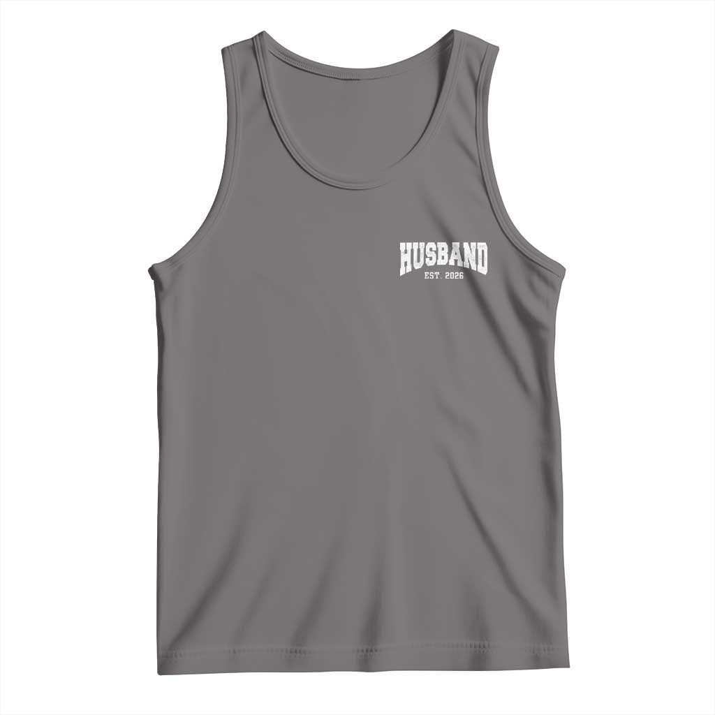 Husband Est 2026 Tank Top Just Married Couple Matching Wedding Honeymoon TS11 Deep Heather Print Your Wear