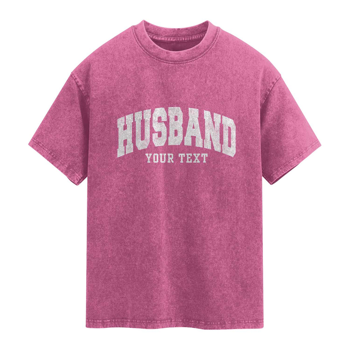 Personalized Husband Washed Cotton T-Shirt Custom Text Name Hubby Marriage Anniversary Couple Gift