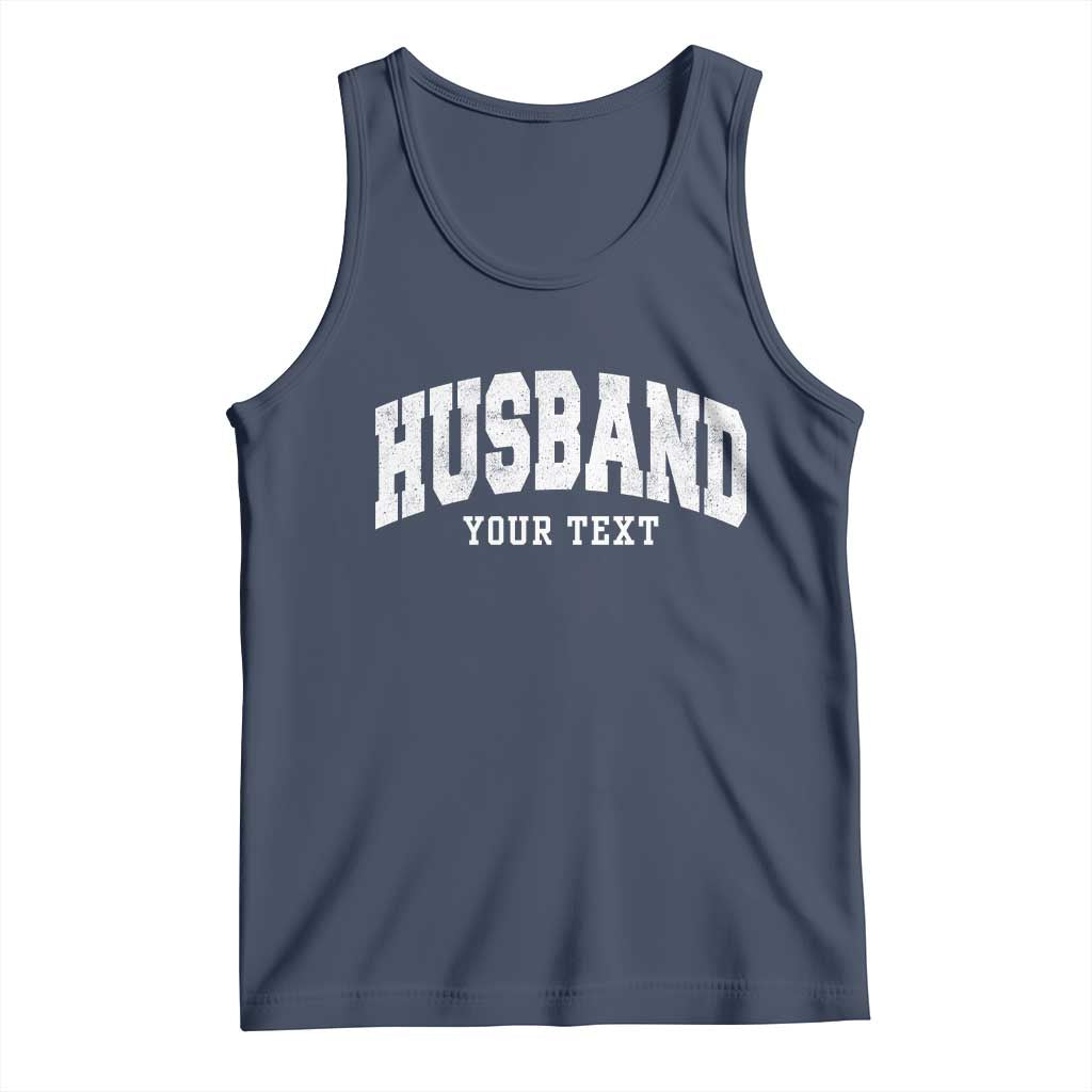 Personalized Husband Tank Top Custom Text Name Hubby Marriage Anniversary Couple Gift TS11 Navy Print Your Wear