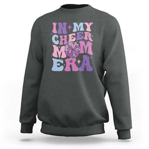 Funny Football Mom Sweatshirt In My Cheer Mom Era Cheerleader Pompom TS11 Dark Heather Print Your Wear