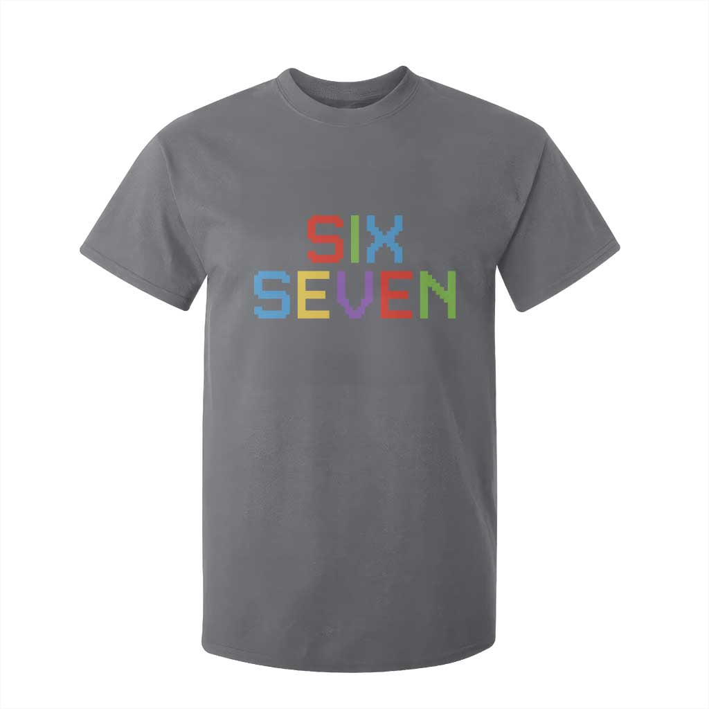 Six Seven Meme Pixel 67 Gen Alpha Meme T Shirt For Kid TS11 Charcoal Print Your Wear