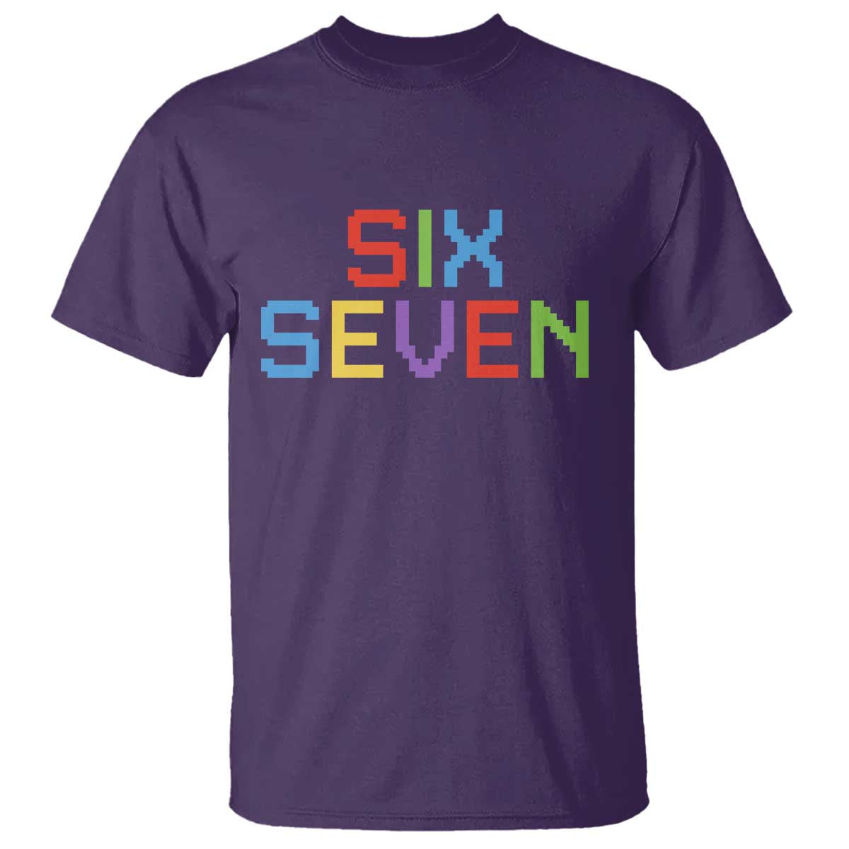 Six Seven Meme Pixel 67 Gen Alpha Meme T Shirt TS11 Purple Print Your Wear