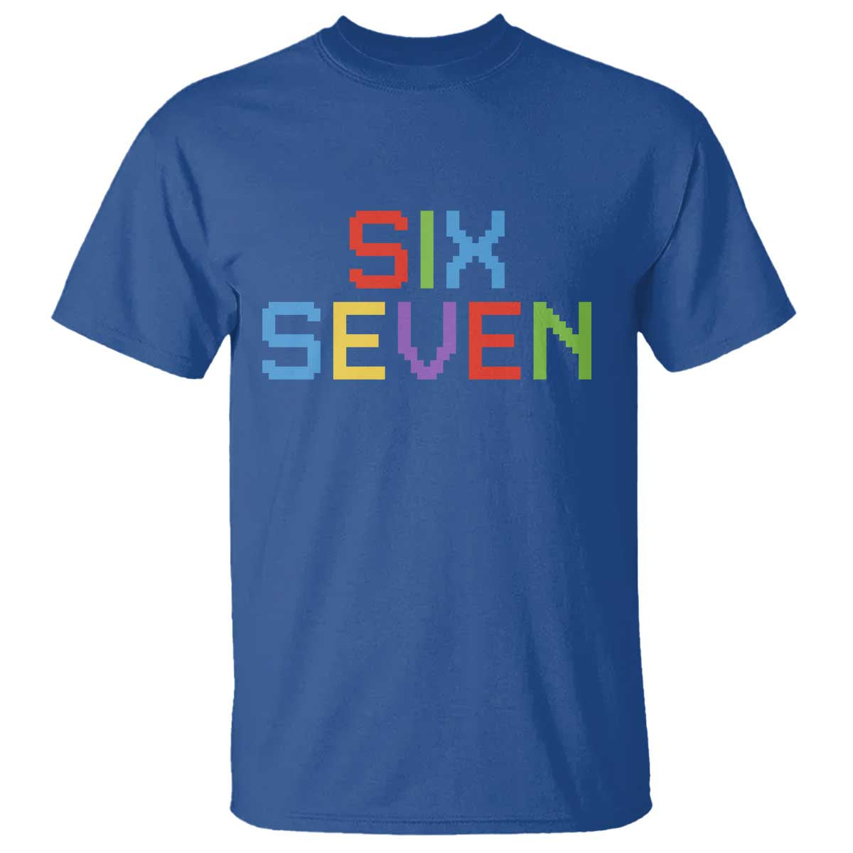 Six Seven Meme Pixel 67 Gen Alpha Meme T Shirt TS11 Royal Blue Print Your Wear