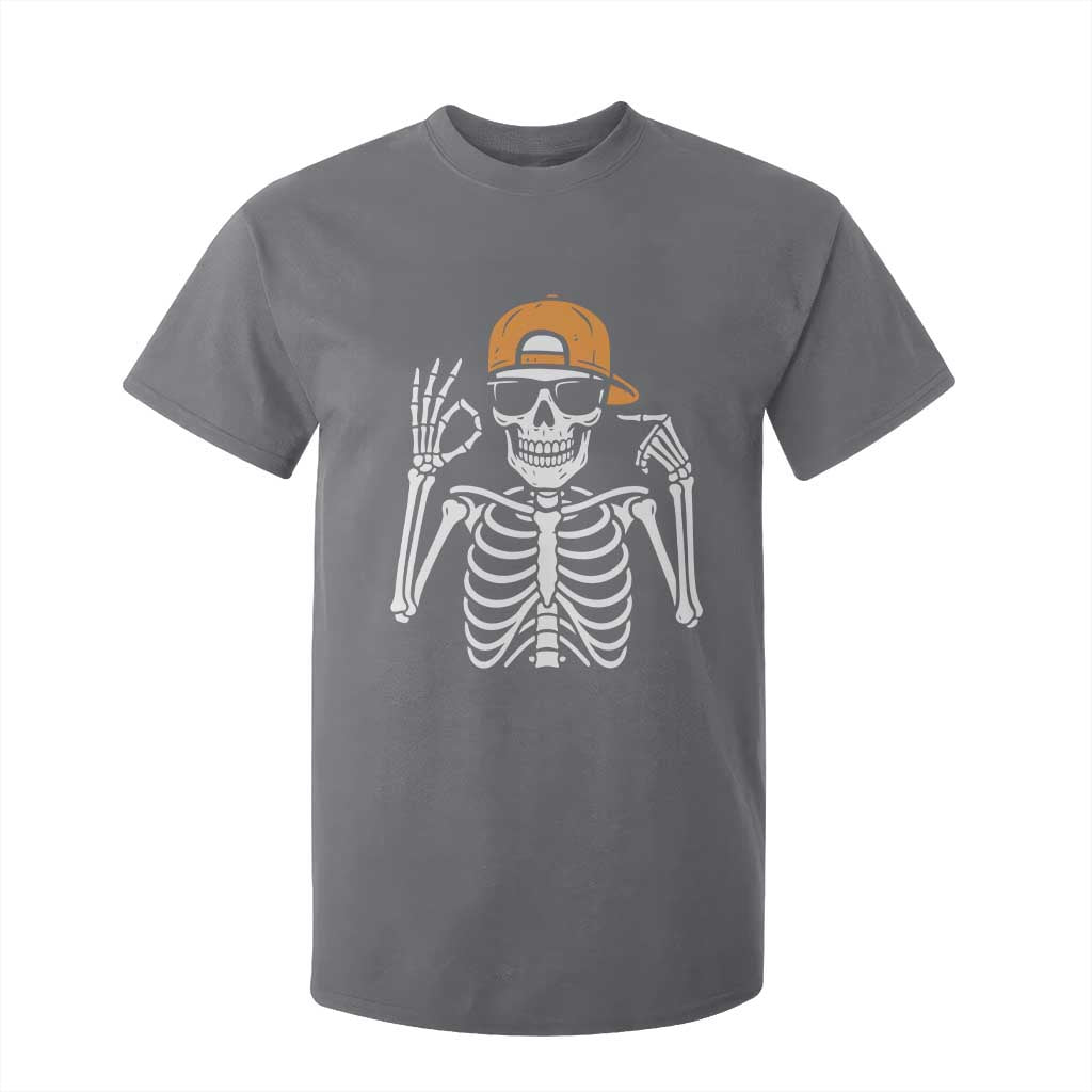Funny Six Seven 67 Skeleton Gen Alpha Halloween Meme T Shirt For Kid TS11 Charcoal Print Your Wear