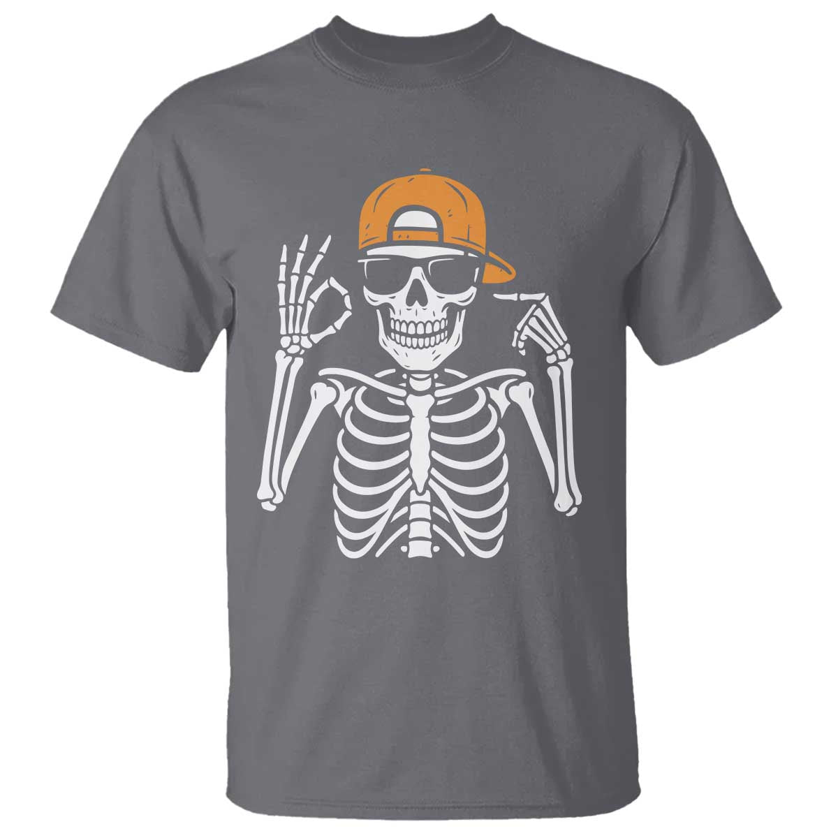Funny Six Seven 67 Skeleton Gen Alpha Halloween Meme T Shirt TS11 Charcoal Print Your Wear