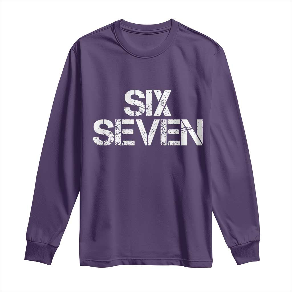 Six Seven Meme Vintage 67 Gen Alpha Meme Long Sleeve Shirt TS11 Purple Print Your Wear