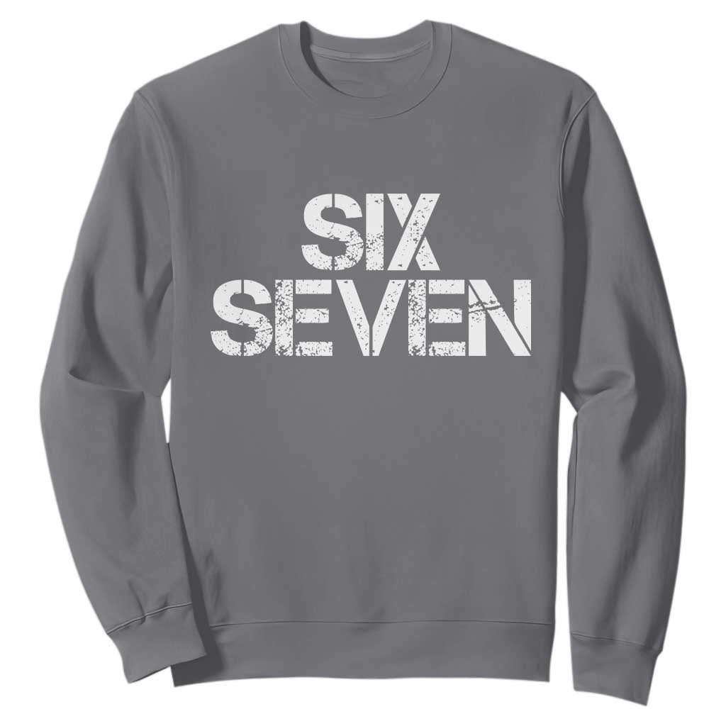 Six Seven Meme Vintage 67 Gen Alpha Meme Sweatshirt TS11 Charcoal Print Your Wear