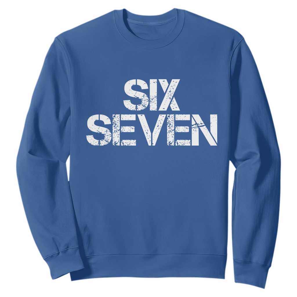 Six Seven Meme Vintage 67 Gen Alpha Meme Sweatshirt TS11 Royal Blue Print Your Wear
