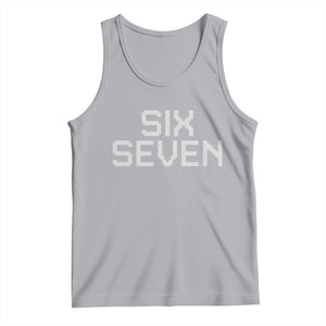 Six Seven Meme Pixel 67 Gen Alpha Internet Joke Tank Top TS11 Athletic Heather Print Your Wear