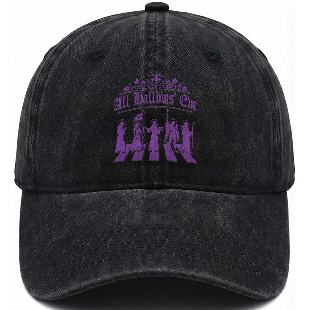 All Hallows Eve Washed Cotton Baseball Cap Saint Procession Catholic Christian Halloween
