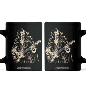 Vintage Vampire Playing Guitar Halloween Coffee Mug Rock Music Lover