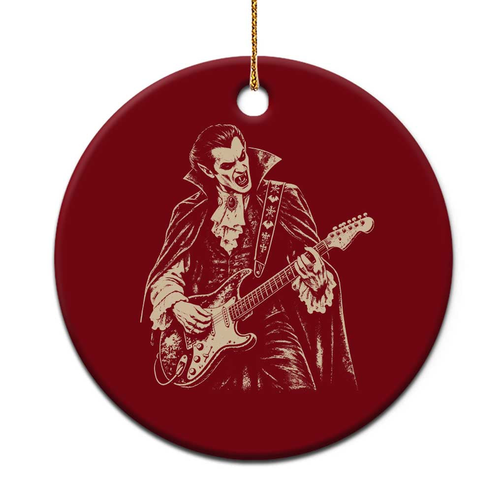 Vintage Vampire Playing Guitar Halloween Ceramic Ornament Rock Music Lover