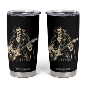 Vintage Vampire Playing Guitar Halloween Tumbler Cup Rock Music Lover