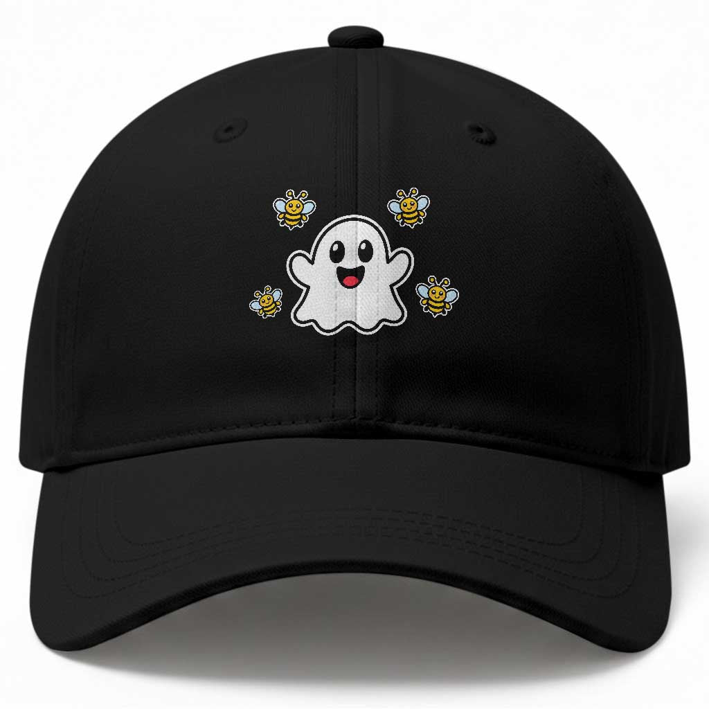 Funny Ghost Boo Bees Halloween Baseball Cap Wordplay Humor