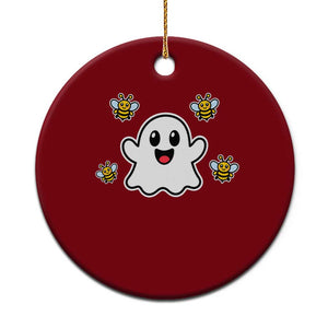 Funny Ghost Boo Bees Halloween Ceramic Ornament Wordplay Humor