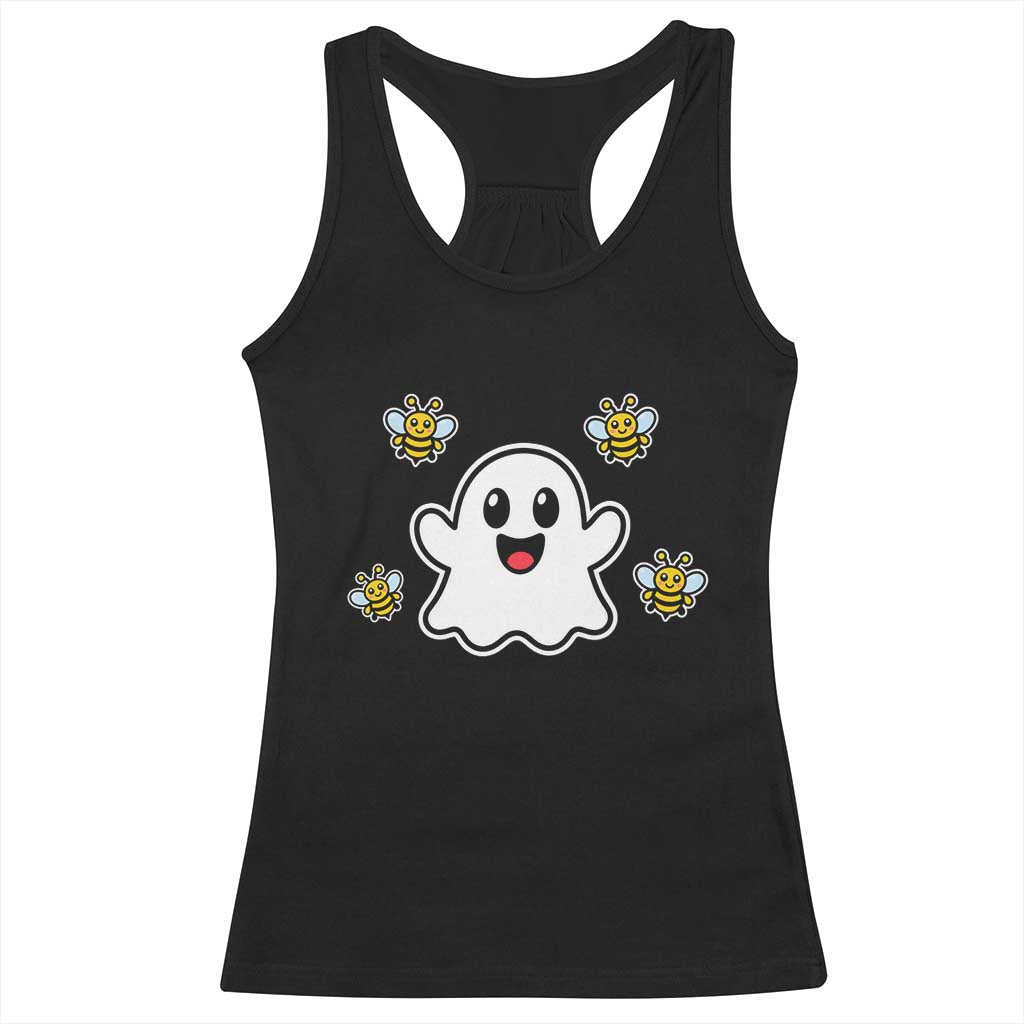 Funny Ghost Boo Bees Halloween Racerback Tank Top Wordplay Humor