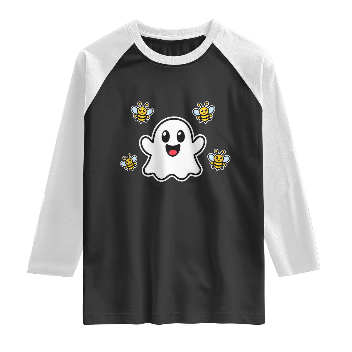 Funny Ghost Boo Bees Halloween Raglan Shirt Wordplay Humor