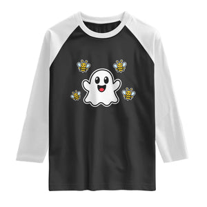Funny Ghost Boo Bees Halloween Raglan Shirt Wordplay Humor