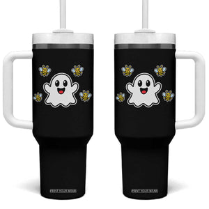 Funny Ghost Boo Bees Halloween Tumbler With Handle Wordplay Humor