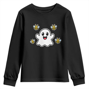 Funny Ghost Boo Bees Halloween Youth Sweatshirt Wordplay Humor