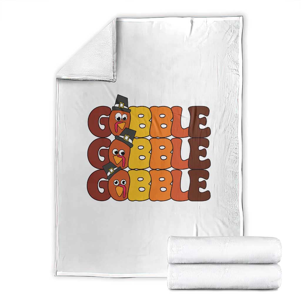 Funny Thanksgiving Tukey Gobble Throw Blanket TS11 White Print Your Wear