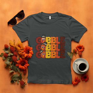 Funny Thanksgiving Tukey Gobble T Shirt TS11 Dark Heather Print Your Wear