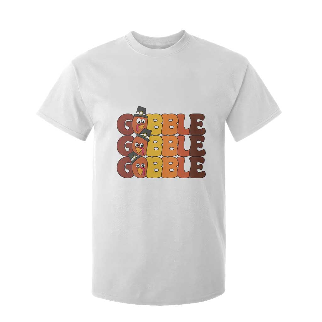 Funny Thanksgiving Tukey Gobble T Shirt For Kid TS11 White Print Your Wear
