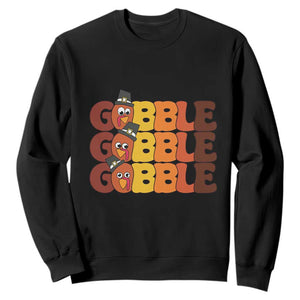 Funny Thanksgiving Tukey Gobble Sweatshirt TS11 Black Print Your Wear