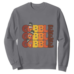 Funny Thanksgiving Tukey Gobble Sweatshirt TS11 Charcoal Print Your Wear