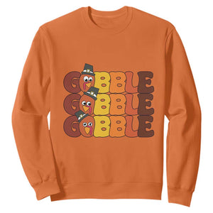 Funny Thanksgiving Tukey Gobble Sweatshirt TS11 Orange Print Your Wear