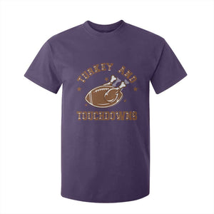 Thanksgiving Football T Shirt For Kid Turkey And Touchdowns Vintage American Football TS11 Purple Print Your Wear