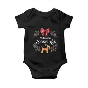 Yuletide Blessings Baby Onesie Yule Goat Winter Solstice Christmas Wreath TS11 Black Print Your Wear