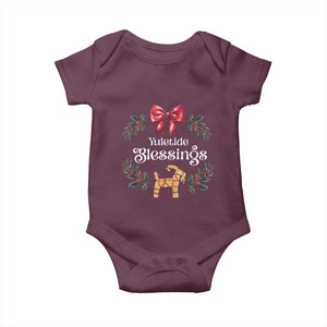 Yuletide Blessings Baby Onesie Yule Goat Winter Solstice Christmas Wreath TS11 Maroon Print Your Wear