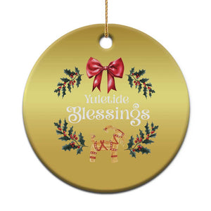 Yuletide Blessings Christmas Ornament Yule Goat Winter Solstice Christmas Wreath TS11 Print Your Wear