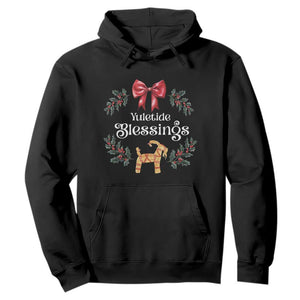 Yuletide Blessings Hoodie Yule Goat Winter Solstice Christmas Wreath TS11 Black Print Your Wear