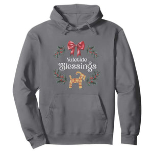 Yuletide Blessings Hoodie Yule Goat Winter Solstice Christmas Wreath TS11 Charcoal Print Your Wear