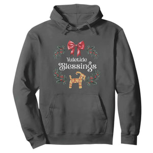 Yuletide Blessings Hoodie Yule Goat Winter Solstice Christmas Wreath TS11 Dark Heather Print Your Wear