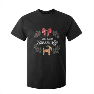 Yuletide Blessings T Shirt For Kid Yule Goat Winter Solstice Christmas Wreath TS11 Black Print Your Wear